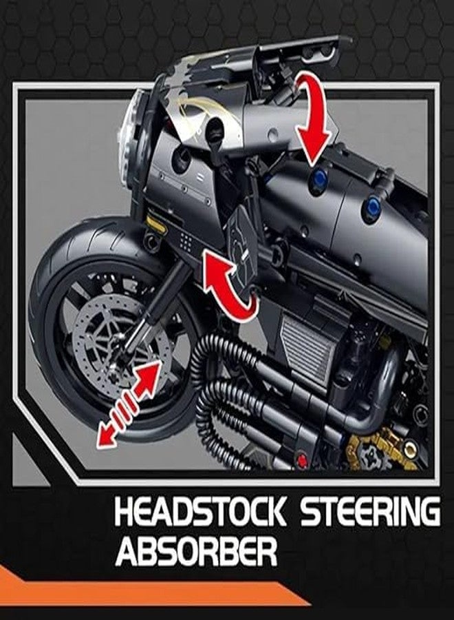 KING FORU 571-Piece Black Transformer Motorcycle Building Blocks - Motorbike Bricks Model Toy for Kids - Image 5